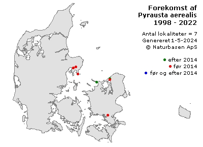 Pyrausta aerealis - udbredelseskort
