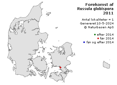 Russula globispora - udbredelseskort