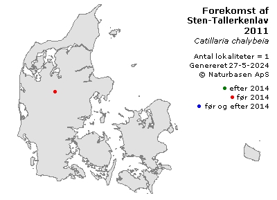 Sten-Tallerkenlav - udbredelseskort