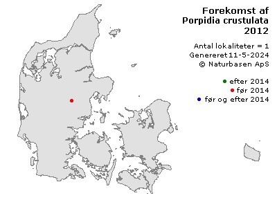 Porpidia crustulata - udbredelseskort
