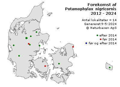 Potamophylax nigricornis - udbredelseskort