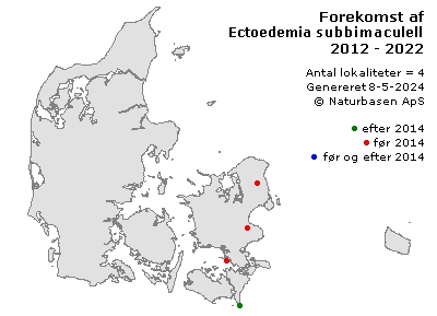 Ectoedemia subbimaculella - udbredelseskort