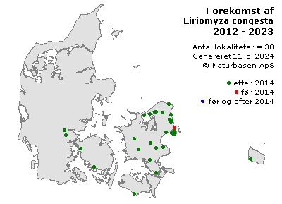 Liriomyza congesta - udbredelseskort