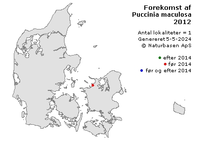 Puccinia maculosa - udbredelseskort