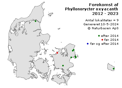 Phyllonorycter oxyacanthae - udbredelseskort
