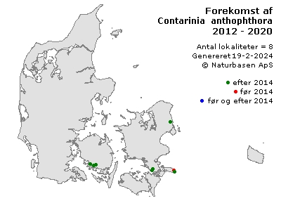 Contarinia anthophthora - udbredelseskort