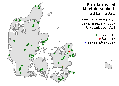 Alnetoidea alneti - udbredelseskort
