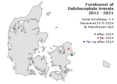 Dolichocephala irrorata - udbredelseskort