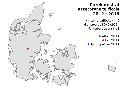 Ascocoryne turficola - udbredelseskort