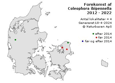 Coleophora ibipennella - udbredelseskort