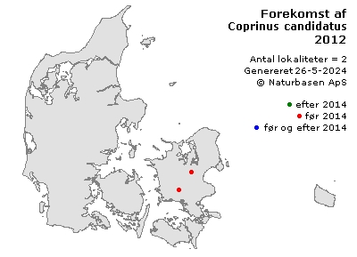Coprinus candidatus - udbredelseskort