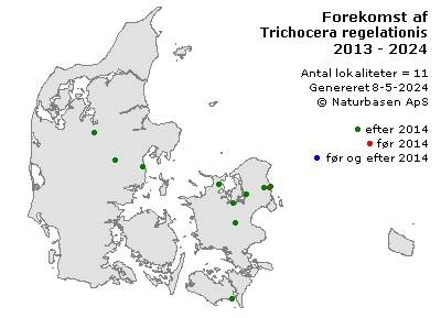 Trichocera regelationis - udbredelseskort