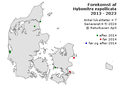 Hybomitra expollicata - udbredelseskort