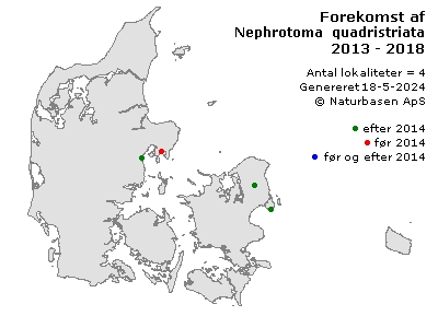 Nephrotoma quadristriata - udbredelseskort