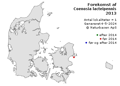 Coenosia lacteipennis - udbredelseskort