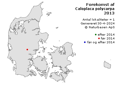 Caloplaca polycarpa - udbredelseskort