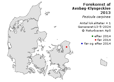 Avnbøg-Klyngeskive - udbredelseskort