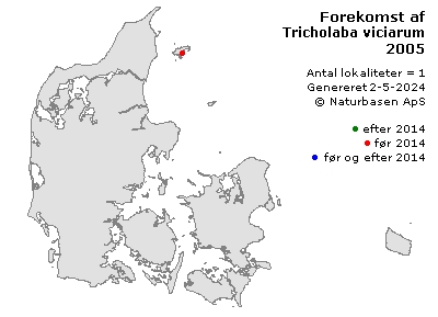 Tricholaba viciarum - udbredelseskort