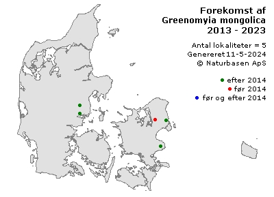 Greenomyia mongolica - udbredelseskort