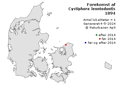 Cystiphora leontodontis - udbredelseskort