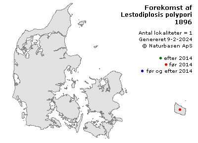 Lestodiplosis polypori - udbredelseskort