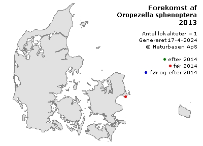 Oropezella sphenoptera - udbredelseskort