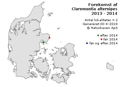 Claremontia alternipes - udbredelseskort
