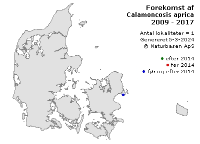 Calamoncosis aprica - udbredelseskort