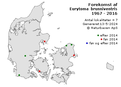 Eurytoma brunniventris - udbredelseskort