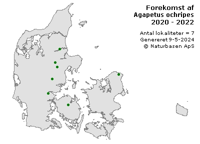 Agapetus ochripes - udbredelseskort
