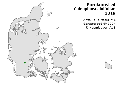 Coleophora alnifoliae - udbredelseskort