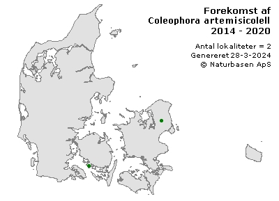 Coleophora artemisicolella - udbredelseskort