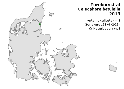 Coleophora betulella - udbredelseskort