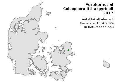 Coleophora lithargyrinella - udbredelseskort
