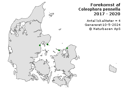 Coleophora pennella - udbredelseskort