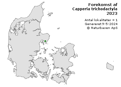 Capperia trichodactyla - udbredelseskort