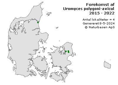Uromyces polygoni-avicularis - udbredelseskort