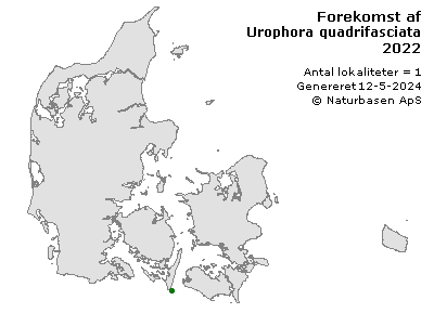 Urophora quadrifasciata - udbredelseskort