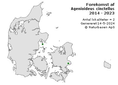 Agenioideus cinctellus - udbredelseskort