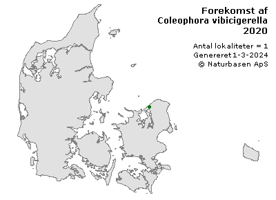 Coleophora vibicigerella - udbredelseskort