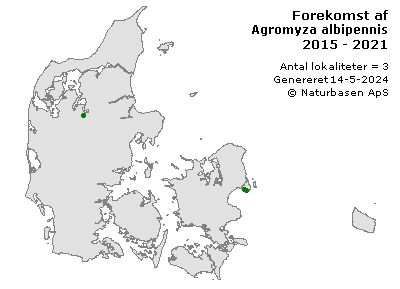 Agromyza albipennis - udbredelseskort
