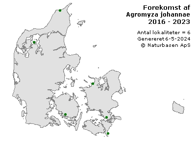 Agromyza johannae - udbredelseskort