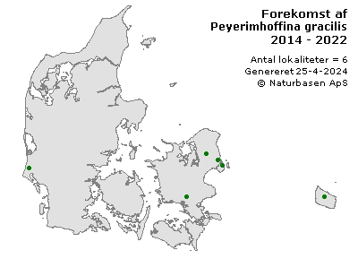 Peyerimhoffina gracilis - udbredelseskort