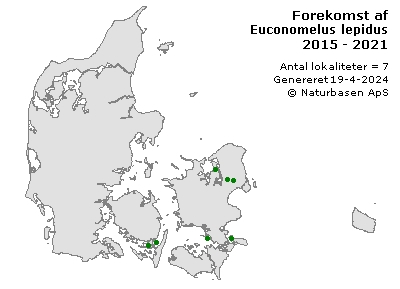 Euconomelus lepidus - udbredelseskort