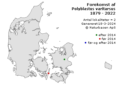 Polyblastus varitarsus - udbredelseskort