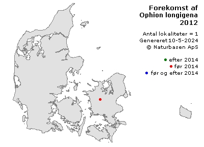 Ophion longigena - udbredelseskort