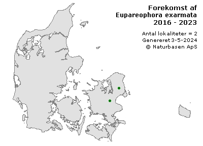 Eupareophora exarmata - udbredelseskort