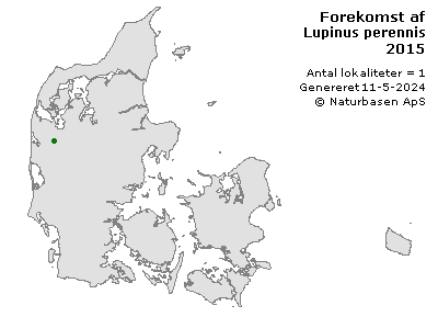 Lupinus perennis - udbredelseskort
