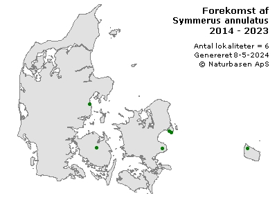 Symmerus annulatus - udbredelseskort