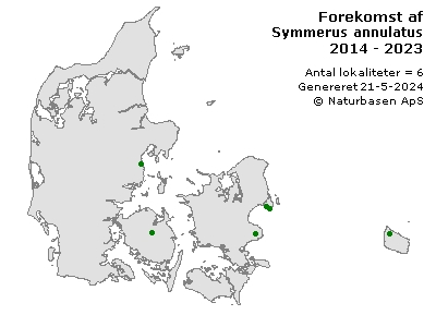 Symmerus annulatus - udbredelseskort